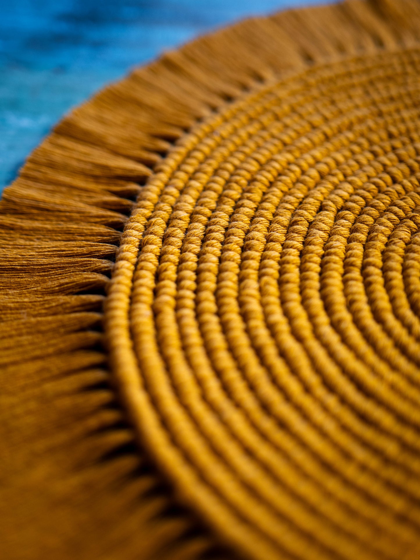 Macrame Centre Piece - Mustard