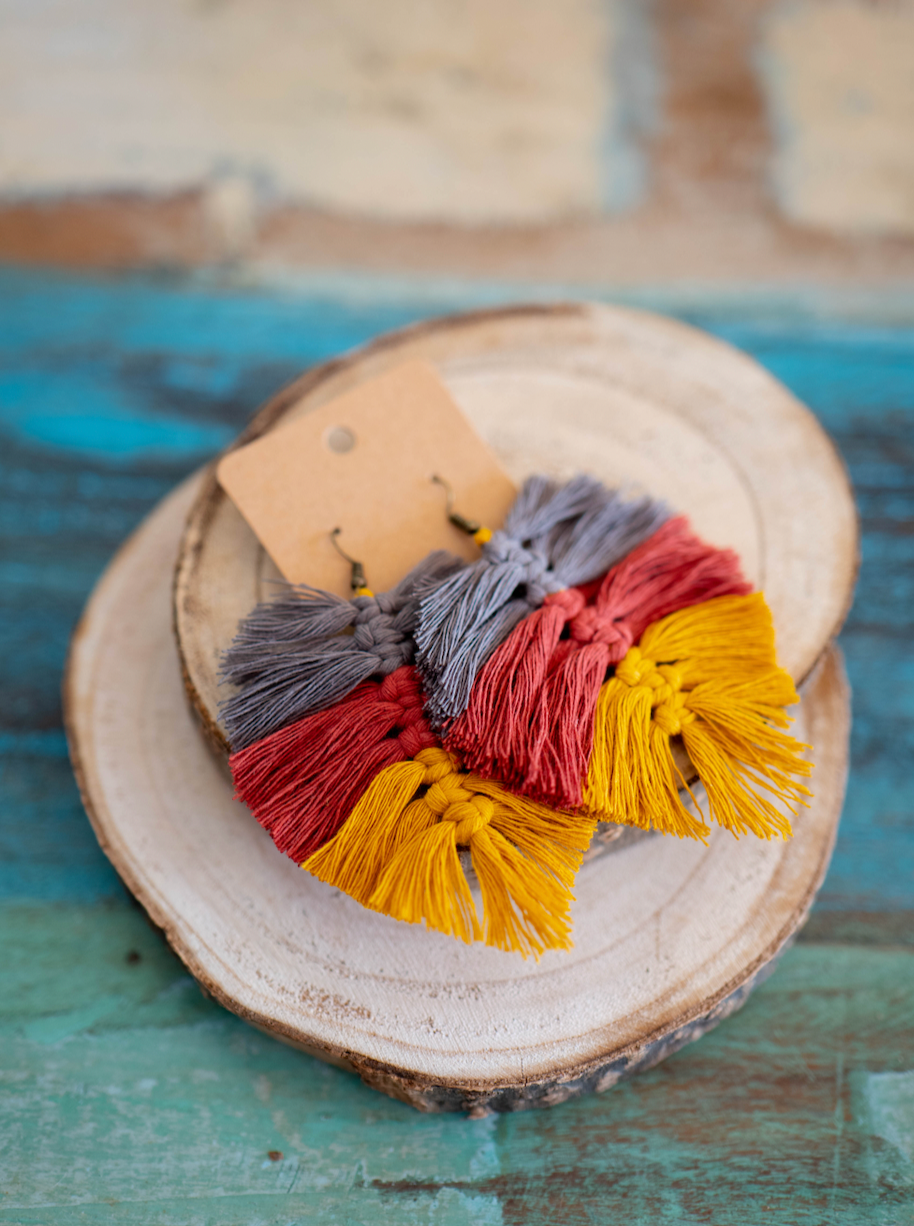 Macrame Earrings: Sunset