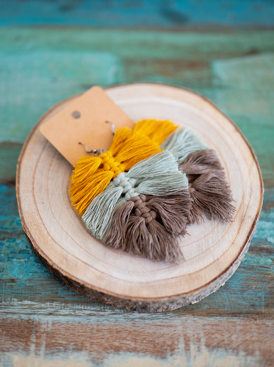 Macrame Earrings: Country Life