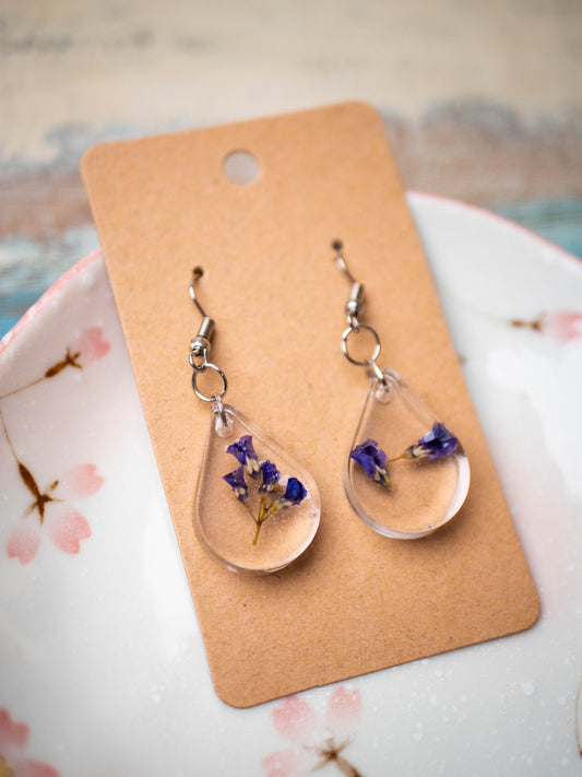 Garden Flower Earrings: Happy Wanderer Tear Drop #1